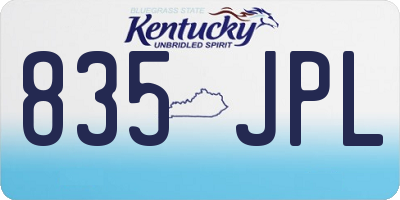 KY license plate 835JPL