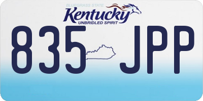 KY license plate 835JPP
