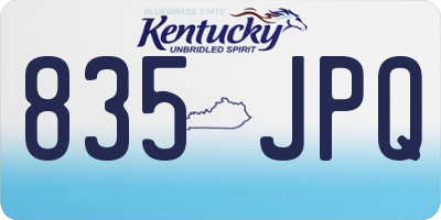 KY license plate 835JPQ