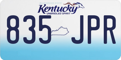 KY license plate 835JPR