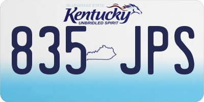 KY license plate 835JPS