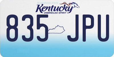 KY license plate 835JPU