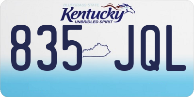 KY license plate 835JQL