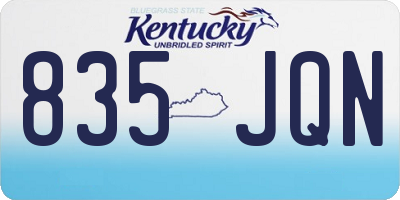 KY license plate 835JQN