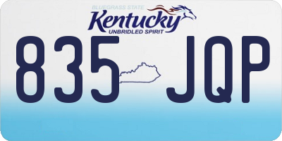KY license plate 835JQP