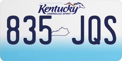 KY license plate 835JQS