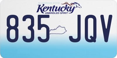 KY license plate 835JQV