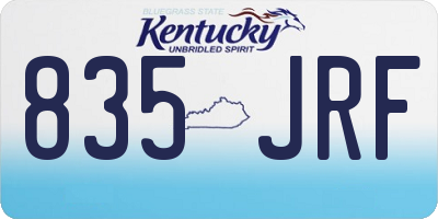 KY license plate 835JRF
