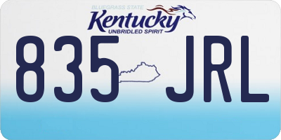 KY license plate 835JRL