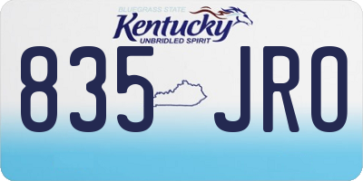 KY license plate 835JRO