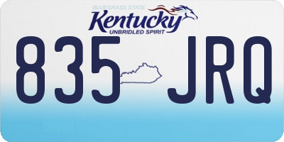 KY license plate 835JRQ
