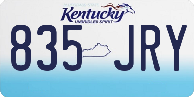 KY license plate 835JRY