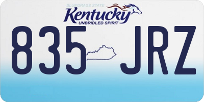 KY license plate 835JRZ