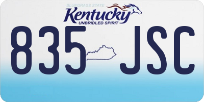 KY license plate 835JSC