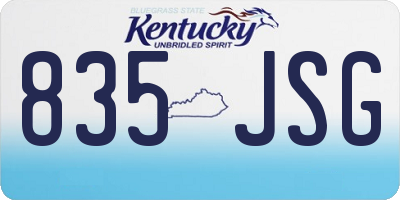 KY license plate 835JSG