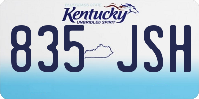 KY license plate 835JSH