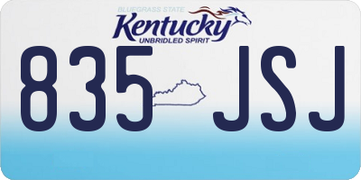 KY license plate 835JSJ