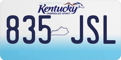 KY license plate 835JSL