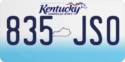 KY license plate 835JSO