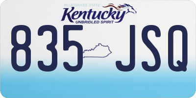 KY license plate 835JSQ
