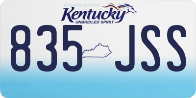 KY license plate 835JSS