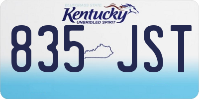 KY license plate 835JST