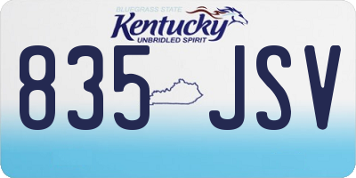 KY license plate 835JSV
