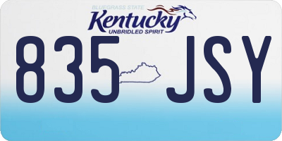 KY license plate 835JSY