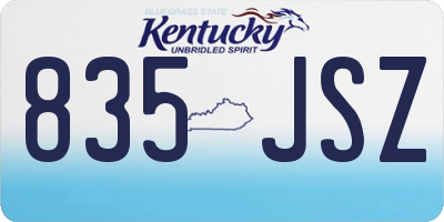 KY license plate 835JSZ