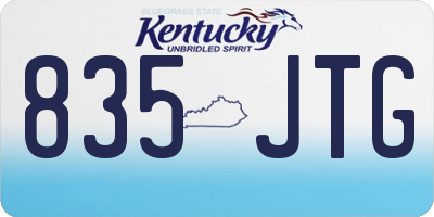 KY license plate 835JTG
