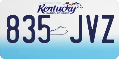 KY license plate 835JVZ