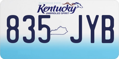 KY license plate 835JYB