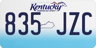 KY license plate 835JZC