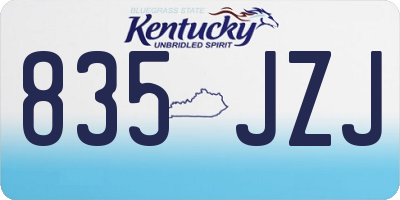 KY license plate 835JZJ