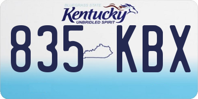 KY license plate 835KBX