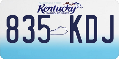 KY license plate 835KDJ