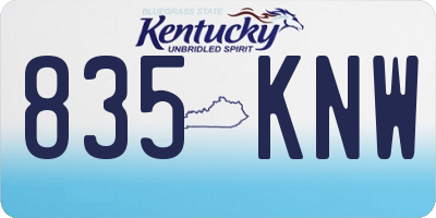 KY license plate 835KNW