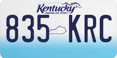 KY license plate 835KRC