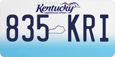 KY license plate 835KRI