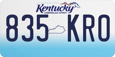 KY license plate 835KRO