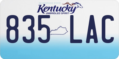 KY license plate 835LAC