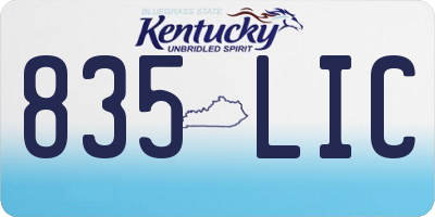 KY license plate 835LIC