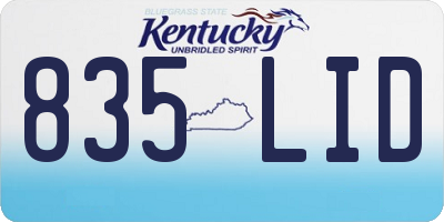 KY license plate 835LID
