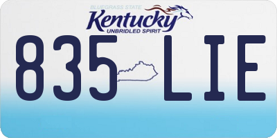 KY license plate 835LIE