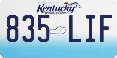 KY license plate 835LIF
