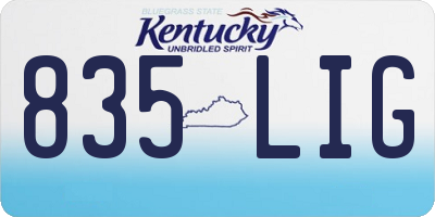 KY license plate 835LIG