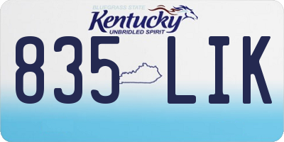 KY license plate 835LIK