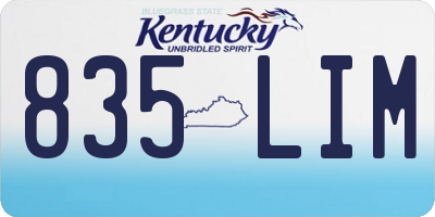 KY license plate 835LIM