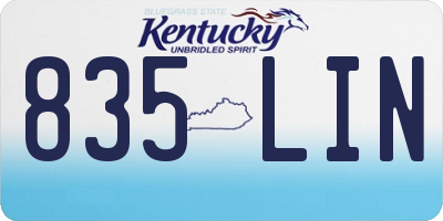 KY license plate 835LIN