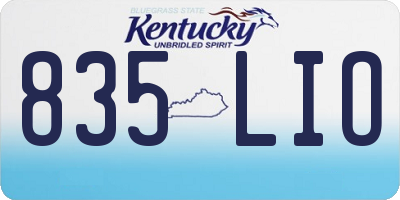 KY license plate 835LIO